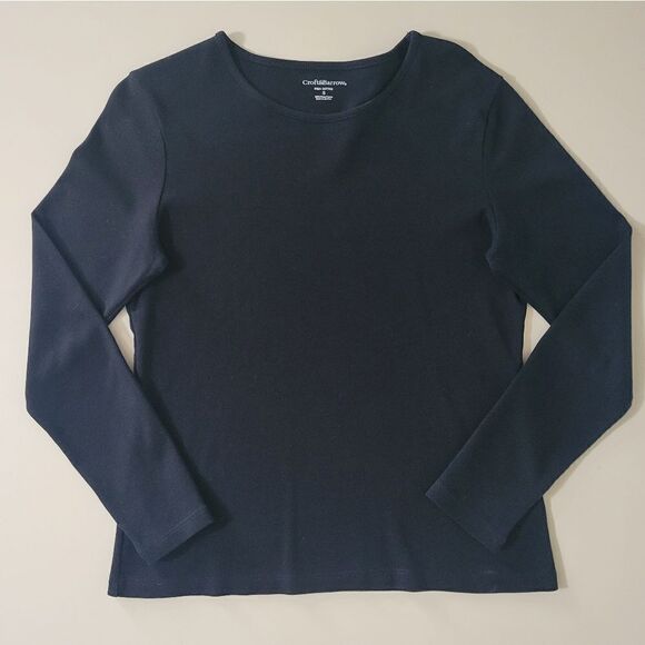 Croft & Barrow® Crewneck Women's Black Long-Sleeve Tee - Picture 4 of 13